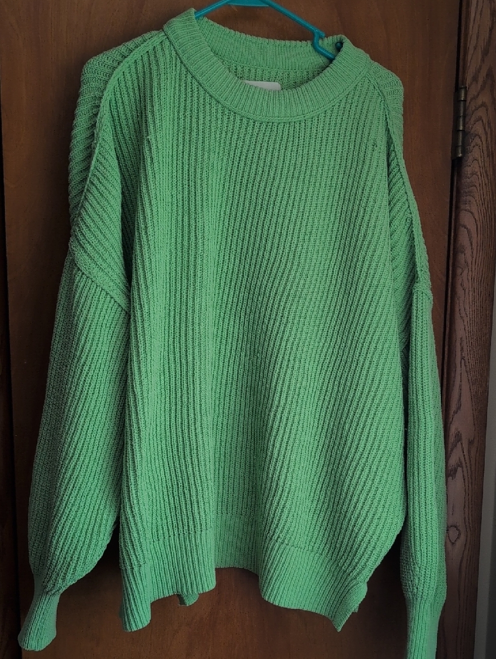 aerie Mint Green Ribbed Crewneck Sweater, XL